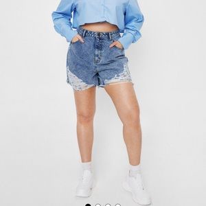 New Nasty Gal Distressed Denim Jean Shorts